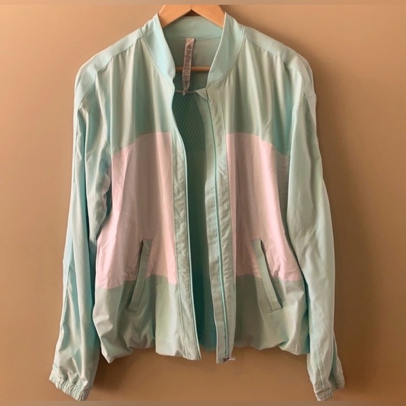 lululemon athletica Aqua and White Bomber Jacket - Picture 5 of 6